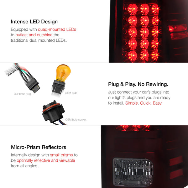 2009-2017 Dodge RAM 1500 Rosso Burgundy Tail Light