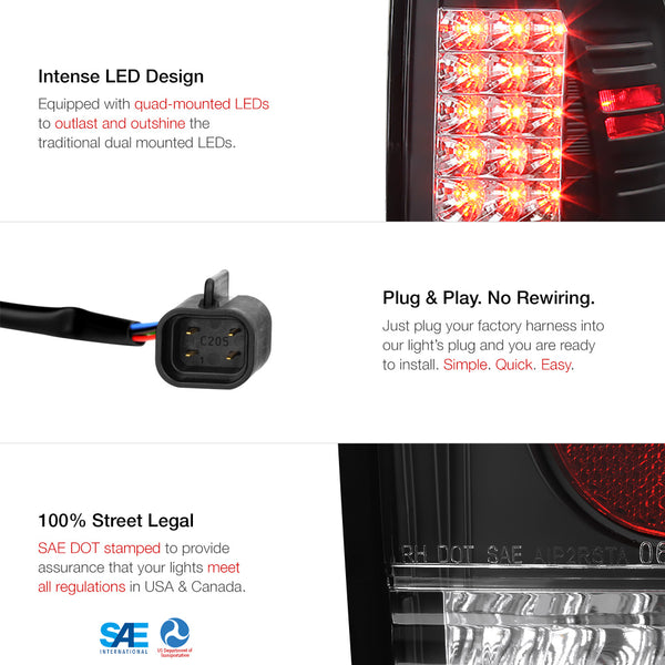 2013-2017 Dodge RAM 1500 | 2500 | 3500 Black Tail Light