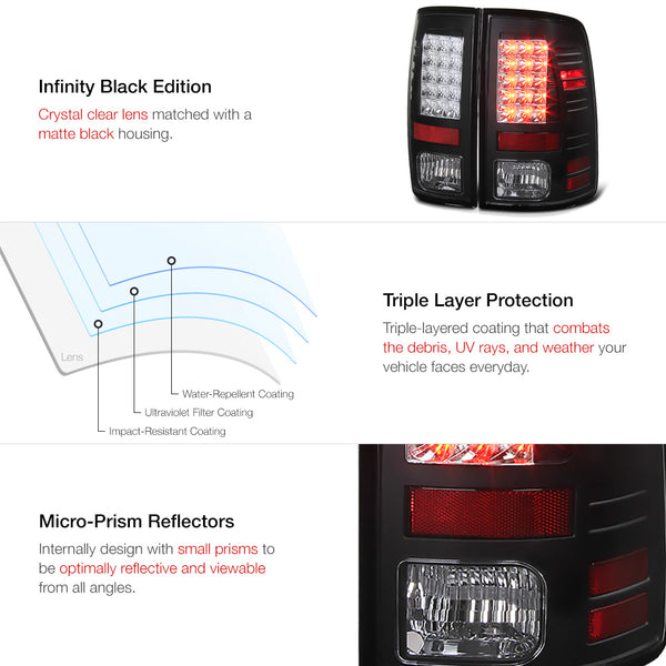 2013-2017 Dodge RAM 1500 | 2500 | 3500 Black Tail Light