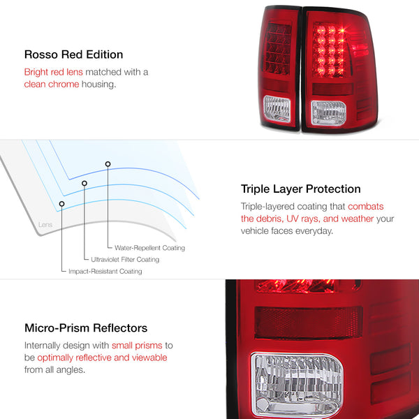 2013-2017 Dodge RAM 1500 | 2500 | 3500 Rosso Red Tail Light