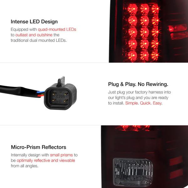 2013-2017 Dodge RAM 1500 | 2500 | 3500 Rosso Burgundy Tail Light