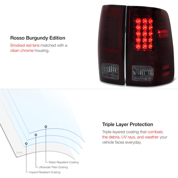 2013-2017 Dodge RAM 1500 | 2500 | 3500 Rosso Burgundy Tail Light