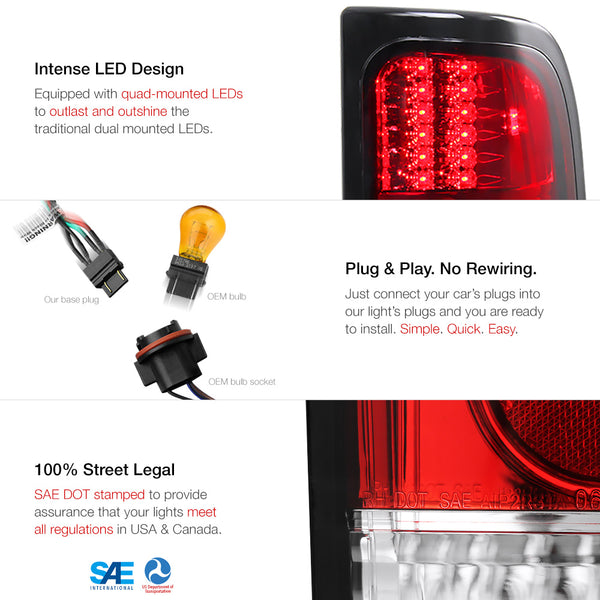 1994-2001 Dodge RAM 1500 Rosso Red Tail Light