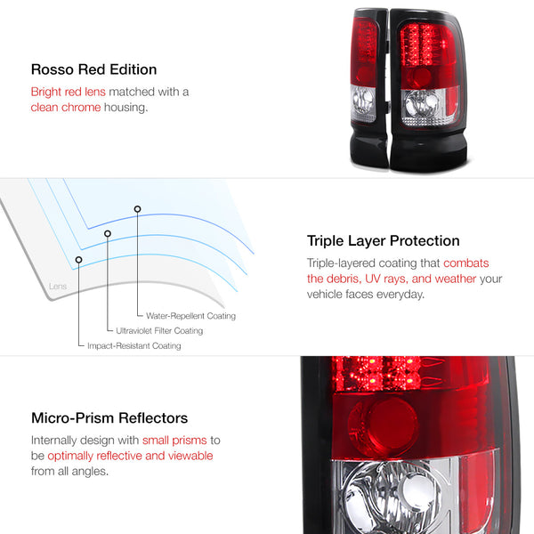 1994-2001 Dodge RAM 1500 Rosso Red Tail Light