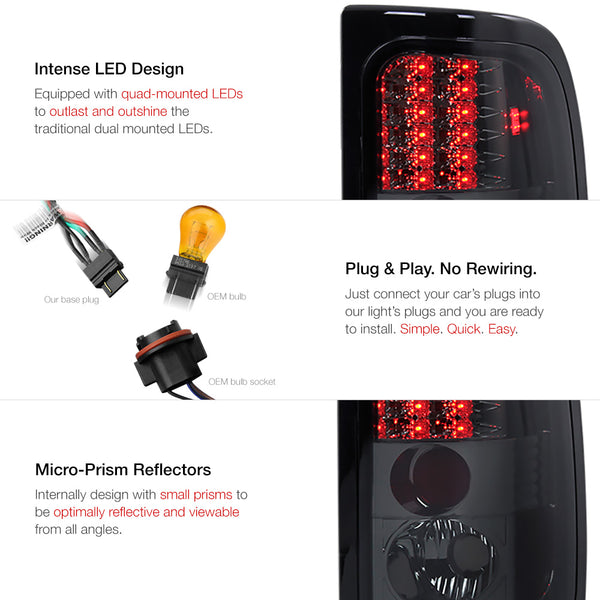 1994-2001 Dodge RAM 1500 Smoked Tail Light