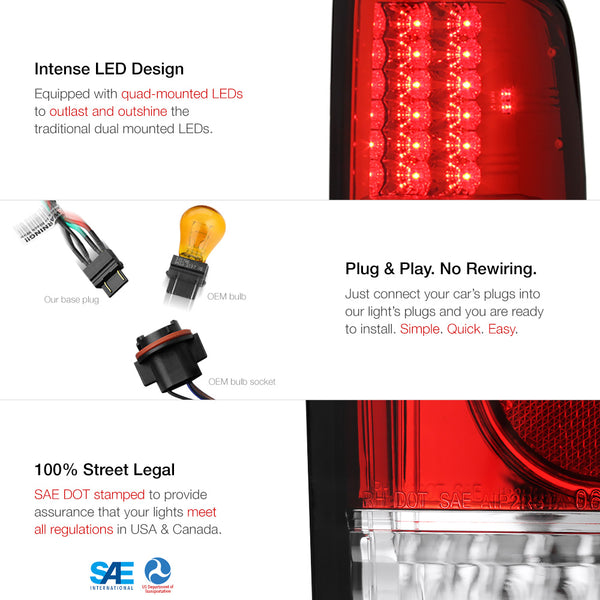 2004-2008 Ford F-150 Rosso Red Tail Light