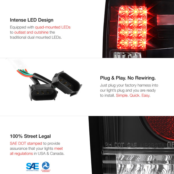 2009-2014 Ford F-150 Black Tail Light