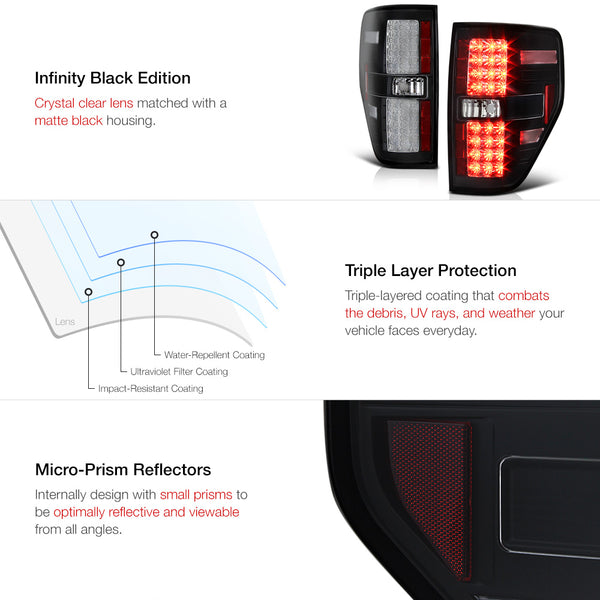 2009-2014 Ford F-150 Black Tail Light