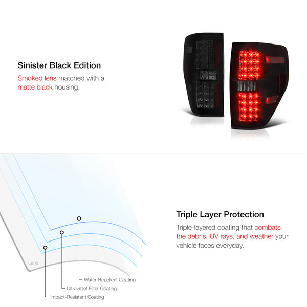 2009-2014 Ford F-150 Sinister Black Tail Light