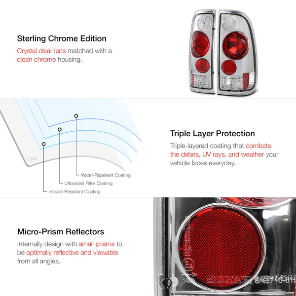 1997-2003 Ford F-150 Chrome Tail Light