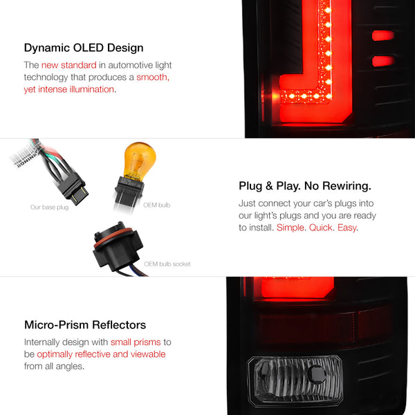 2014-2015 GMC Sierra 1500 Sinister Black Tail Light