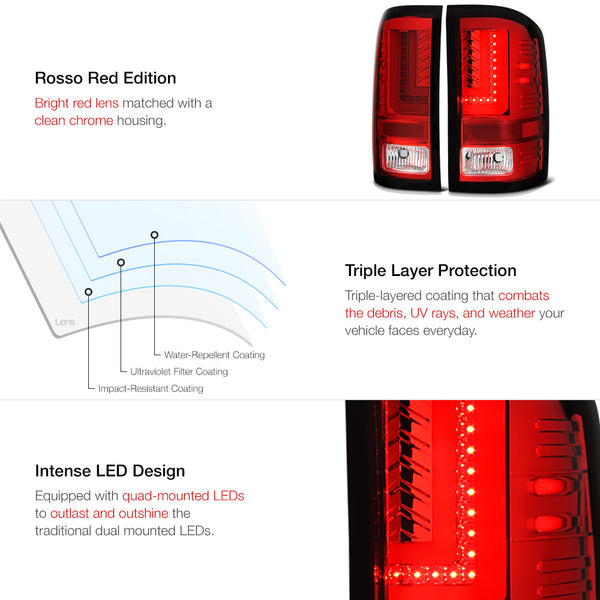 2014-2015 GMC Sierra 1500 Red Tail Light