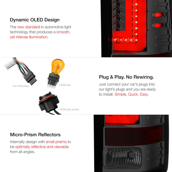 2014-2015 GMC Sierra 1500 Smoked Tail Light