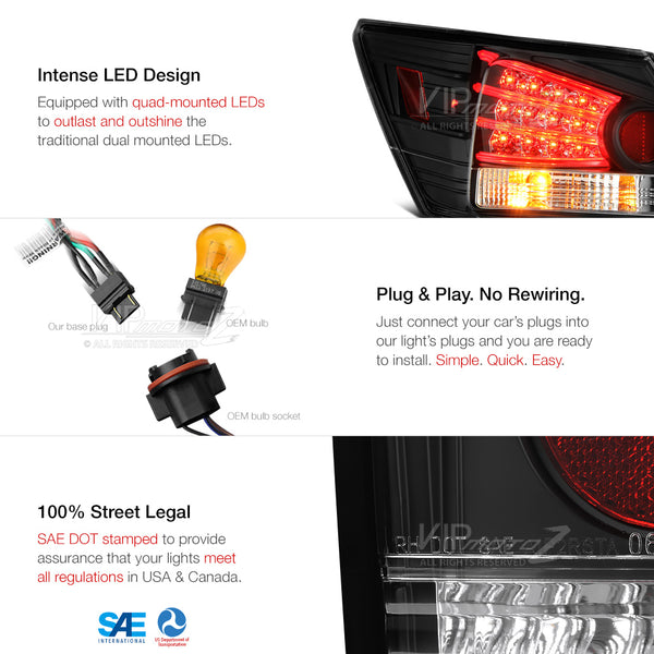 2008-2012 Honda Accord Black Tail Light