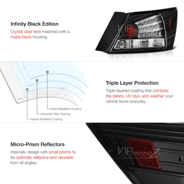 2008-2012 Honda Accord Black Tail Light