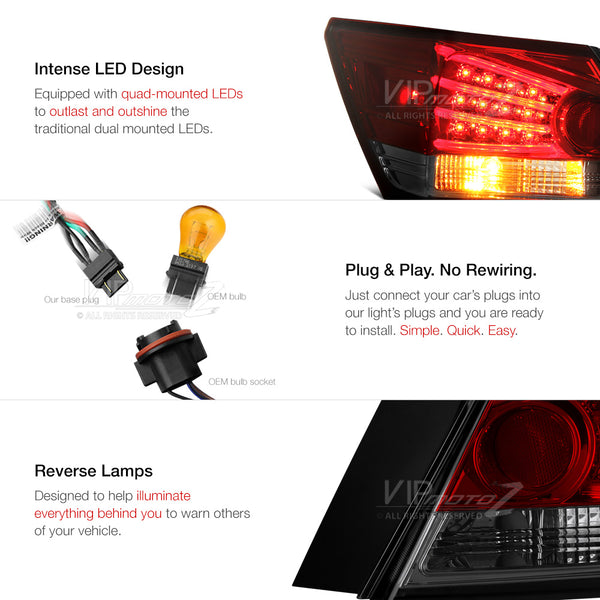 2008-2012 Honda Accord Rosso Burgundy Tail Light