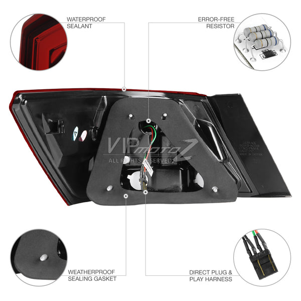 2008-2012 Honda Accord Rosso Burgundy Tail Light