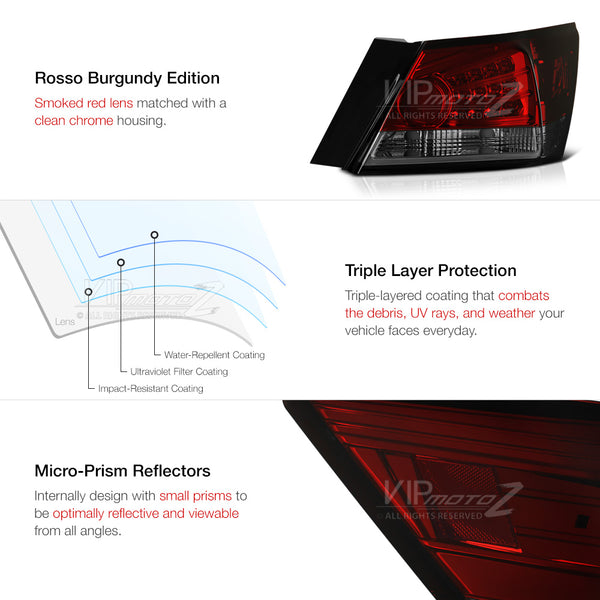2008-2012 Honda Accord Rosso Burgundy Tail Light