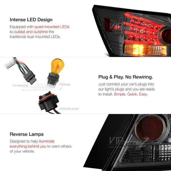 2008-2012 Honda Accord Smoked Tail Light