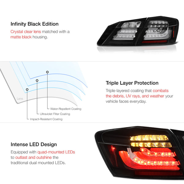 2013-2015 Honda Accord Black Tail Light
