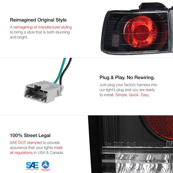 1990-1991 Honda Accord Black Tail Light