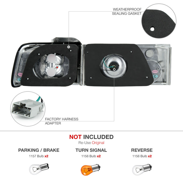 1990-1991 Honda Accord Black Tail Light