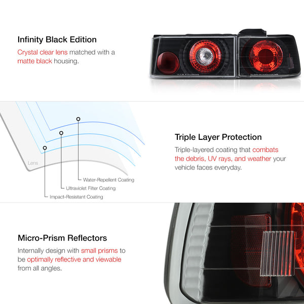 1990-1991 Honda Accord Black Tail Light