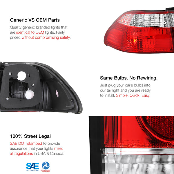 1998-2000 Honda Accord Rosso Red Tail Light