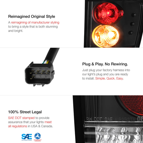 2005-2006 Jeep Grand Cherokee Black Tail Light
