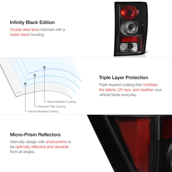 2005-2006 Jeep Grand Cherokee Black Tail Light