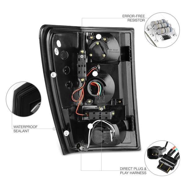 2007-2010 Jeep Grand Cherokee Black Tail Light