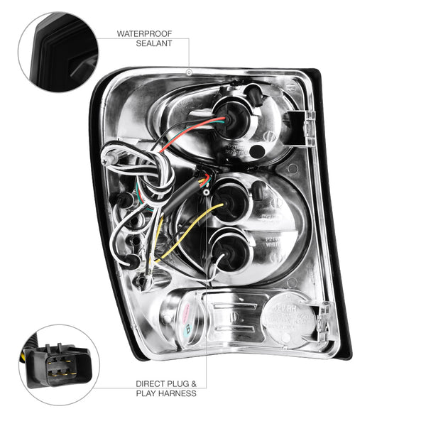 1999-2004 Jeep Grand Cherokee Sinister Black Tail Light
