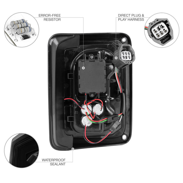 2007-2017 Jeep Wrangler Sinister Black Tail Light