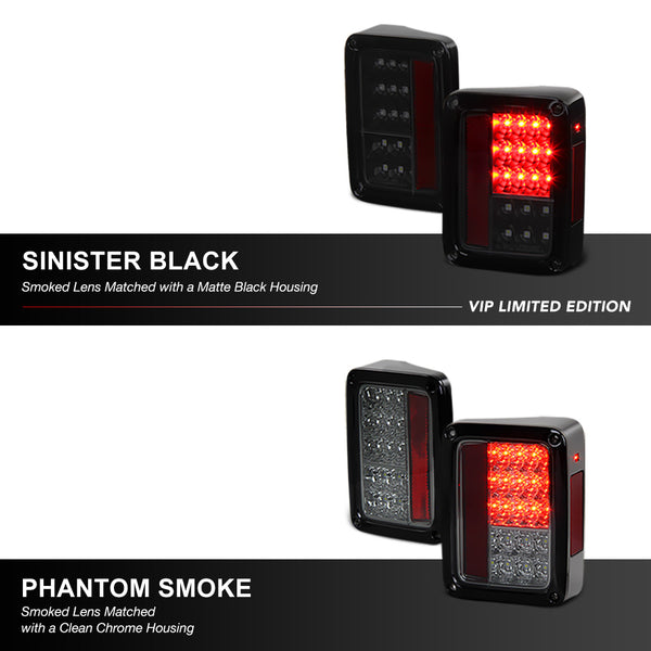 2007-2017 Jeep Wrangler Sinister Black Tail Light