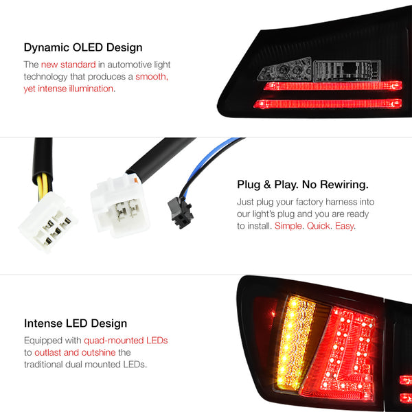 2006-2008 Lexus IS Series Sinister Black Tail Light