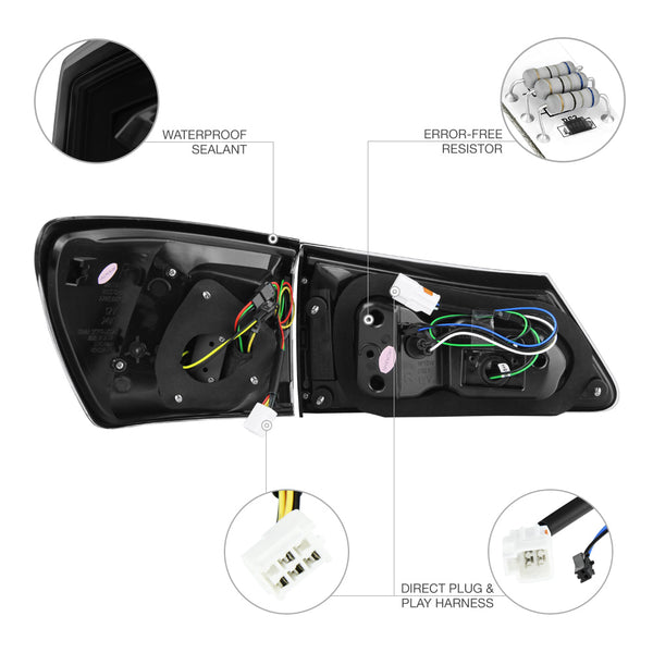 2006-2008 Lexus IS Series Sinister Black Tail Light