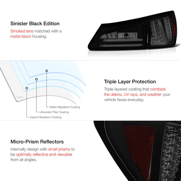 2006-2008 Lexus IS Series Sinister Black Tail Light