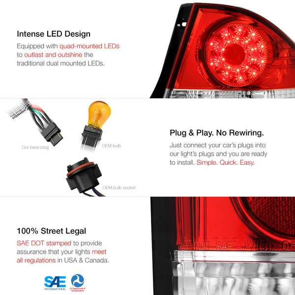 2001-2005 Lexus IS Series Rosso Red Tail Light