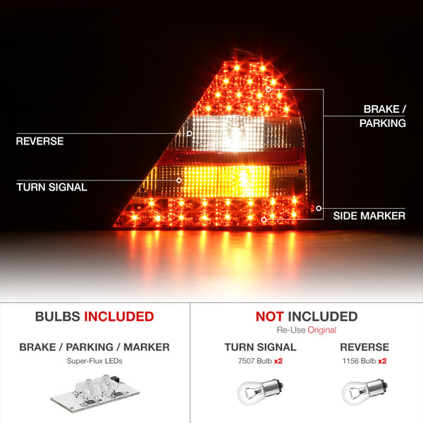 2001-2004 Mercedes-Benz W203 C-Class Black Tail Light