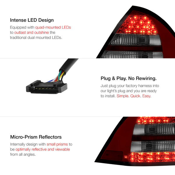 2005-2007 Mercedes-Benz W203 C-Class Rosso Burgundy Tail Light