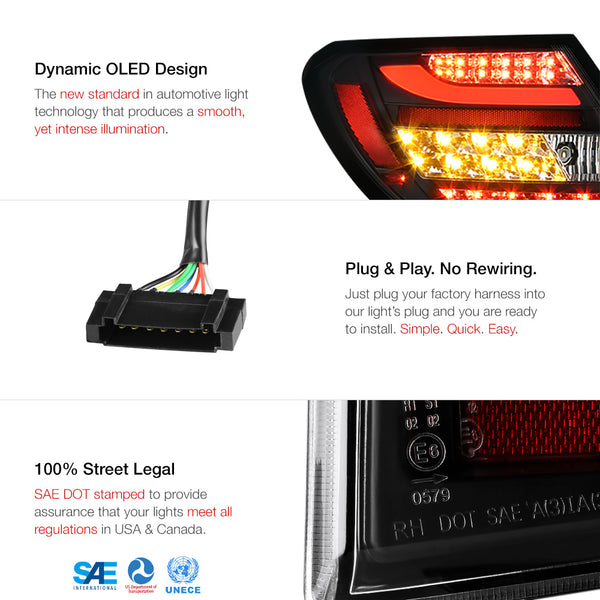 2008-2011 Mercedes-Benz W204 C-Class Black Tail Light