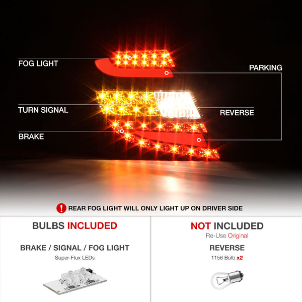 2008-2011 Mercedes-Benz W204 C-Class Black Tail Light