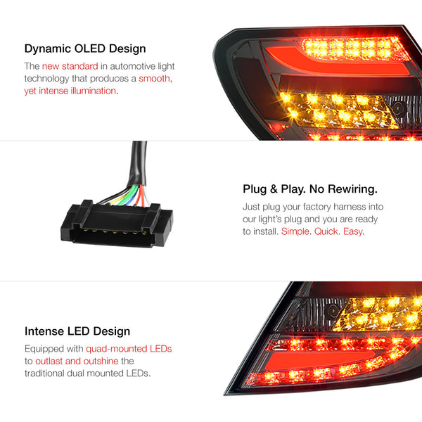 2008-2011 Mercedes-Benz W204 C-Class Smoked Tail Light