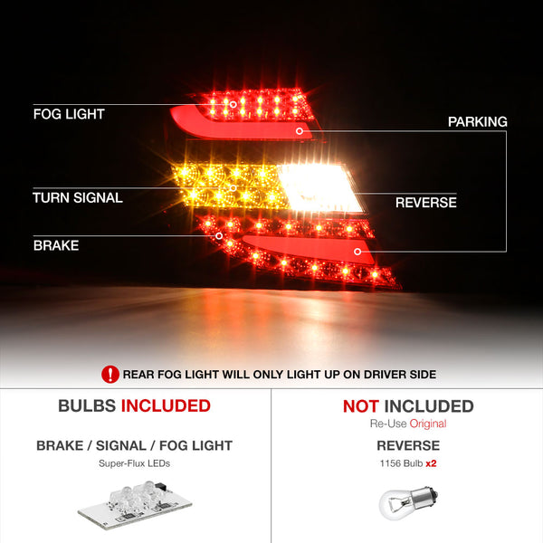 2008-2011 Mercedes-Benz W204 C-Class Smoked Tail Light
