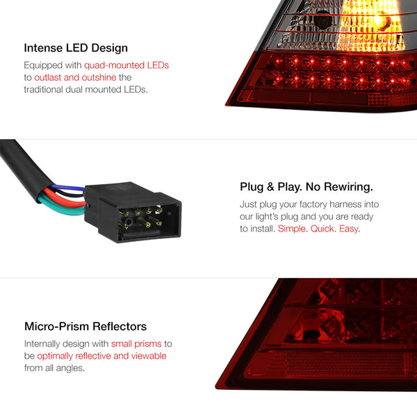 1994-2000 Mercedes-Benz W202 C-Class Rosso Burgundy Tail Light