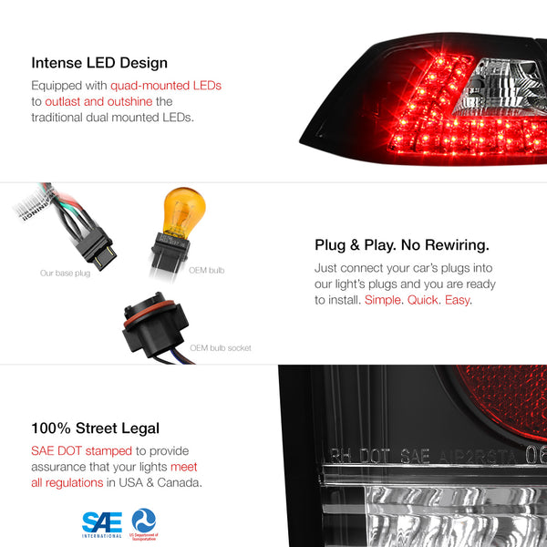 2008-2017 Mitsubishi Lancer Black Tail Light