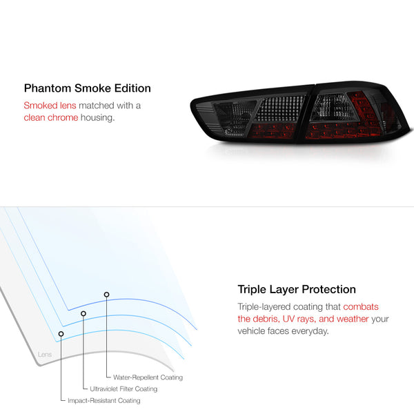 2008-2017 Mitsubishi Lancer Smoked Tail Light