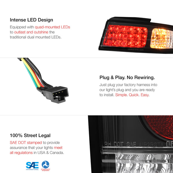 1995-1998 Nissan 240SX Black Tail Light