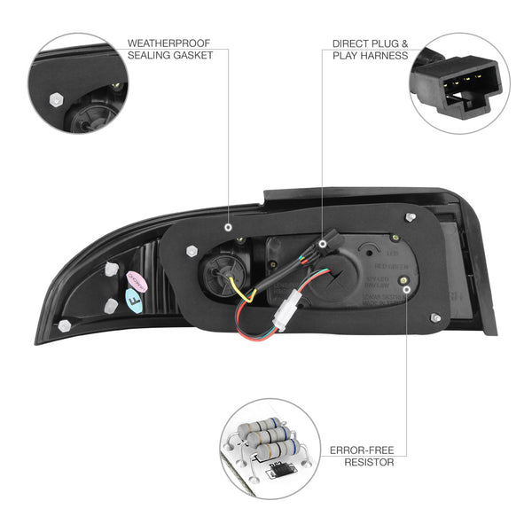 1995-1998 Nissan 240SX Black Tail Light