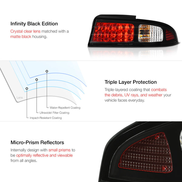 1995-1998 Nissan 240SX Black Tail Light